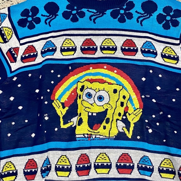 Spongebob Squarepants Ugly Christmas Sweater Lights Up - Picture 5 of 11